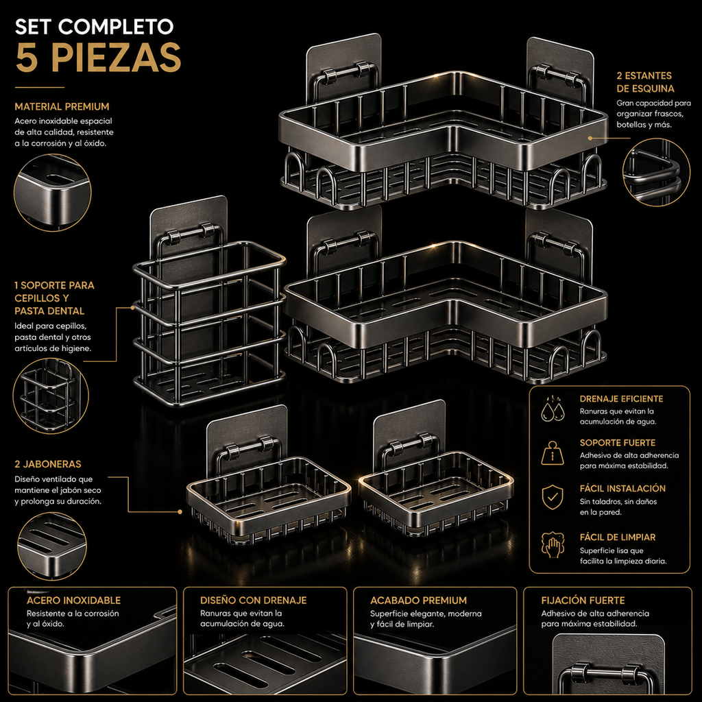 Organizador de Baño 5 Piezas