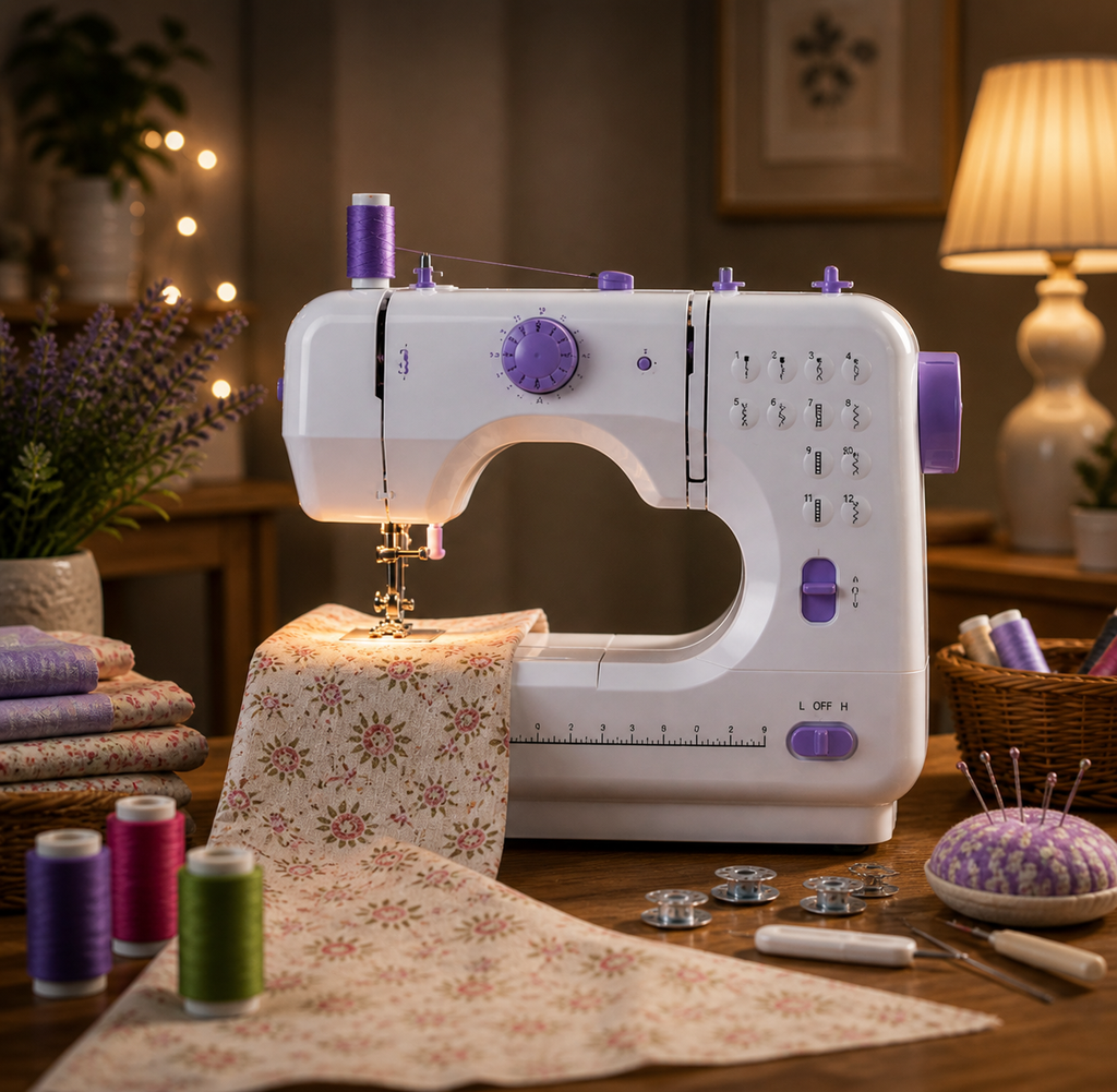 Mini Máquina de Coser Multifuncional Portátil 12 Puntadas + Kit Completo