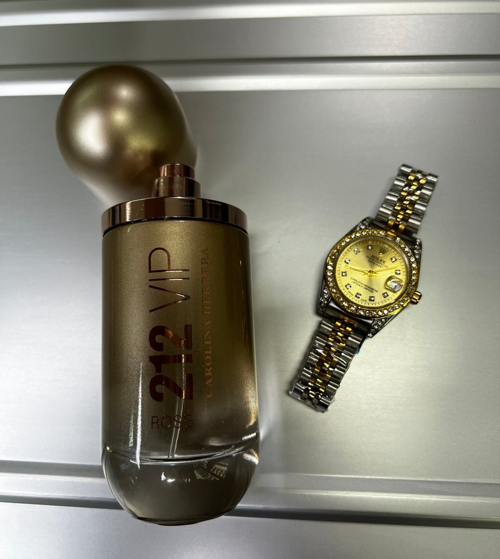Combo Reloj + Perfume 212 VIP ROSE