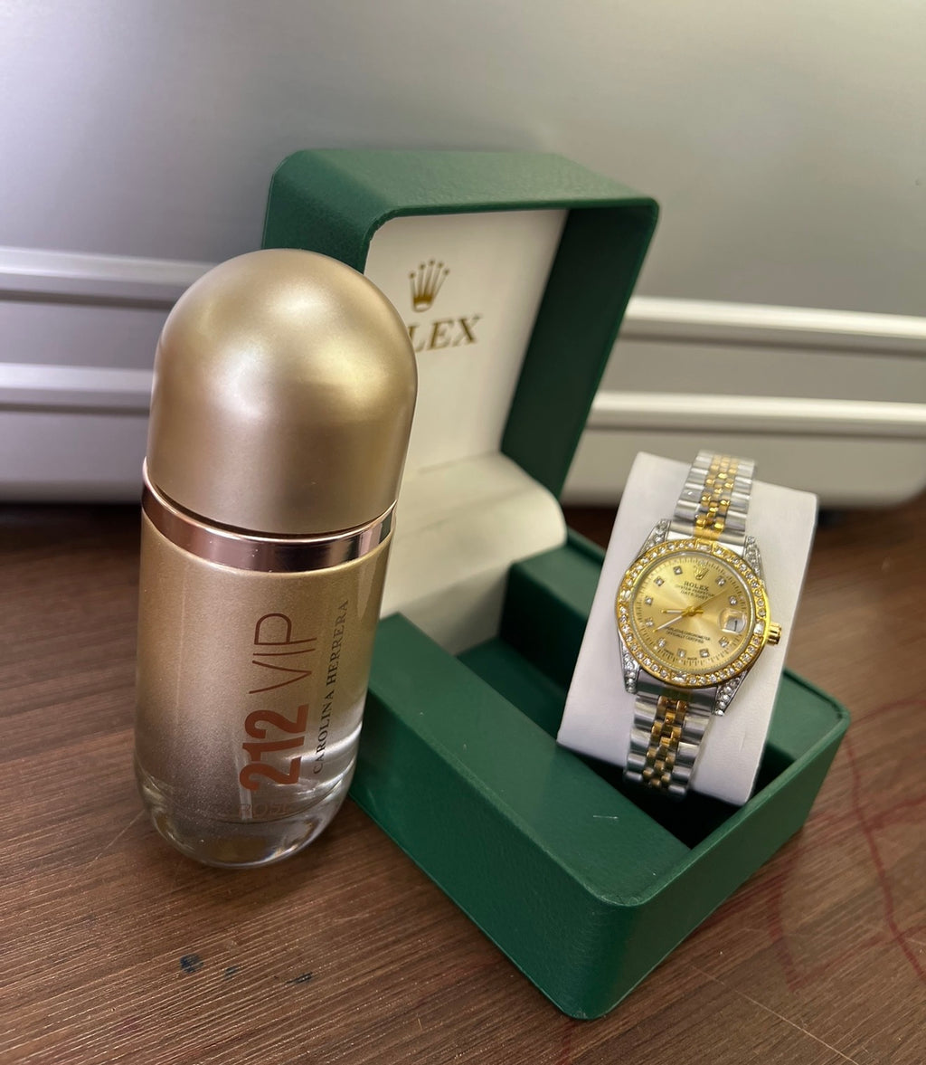 Combo Reloj + Perfume 212 VIP ROSE