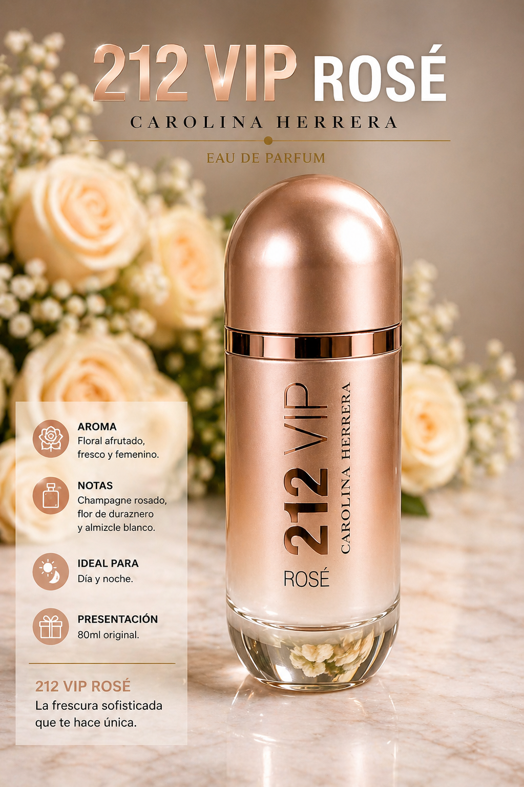 Combo Reloj + Perfume 212 VIP ROSE