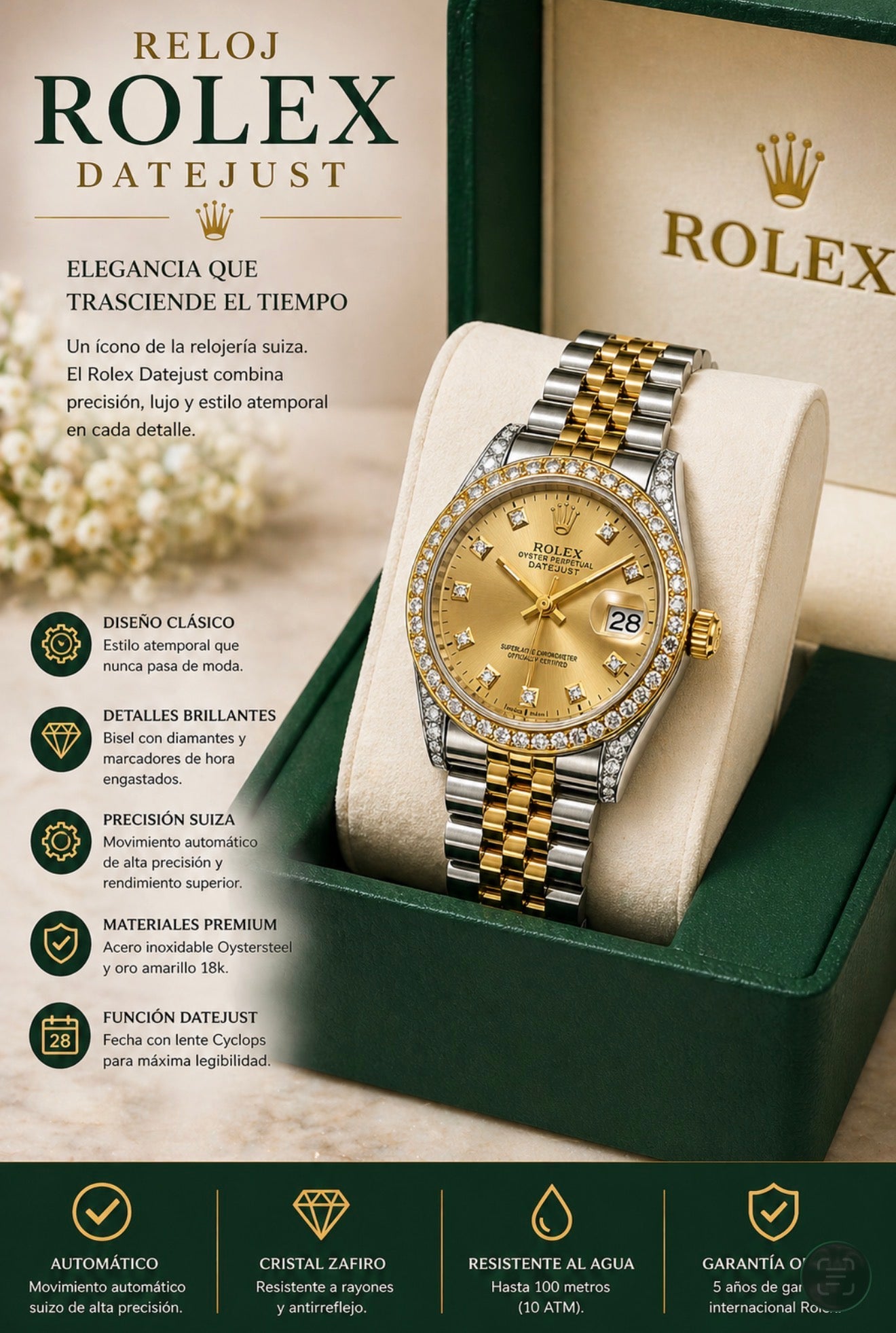 Combo Reloj + Perfume 212 VIP ROSE