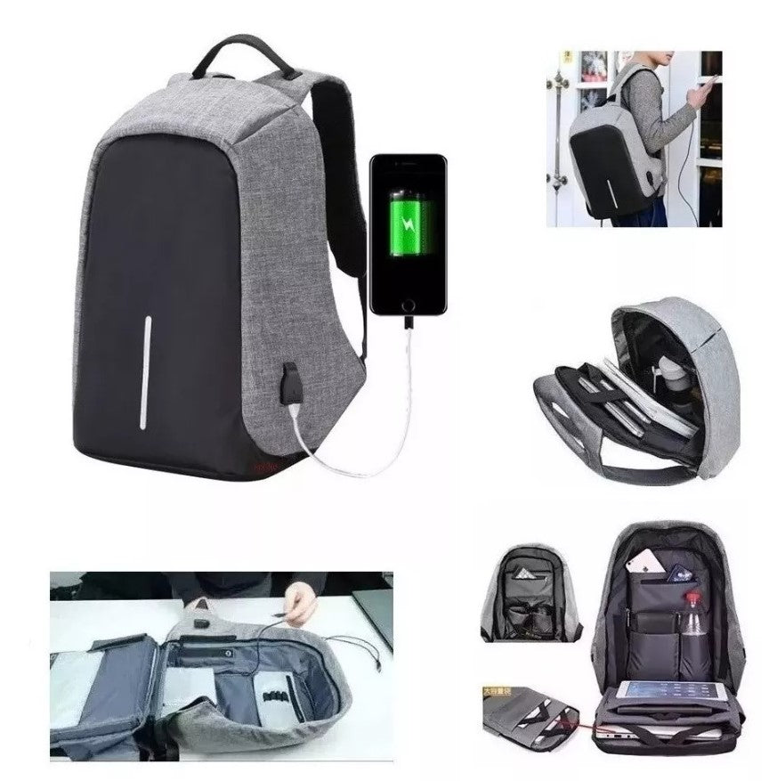 Bolso Mochila Antirrobo Conector Usb