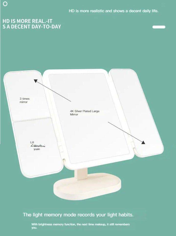 Espejo Con Luz De Aumento Maquillaje Led